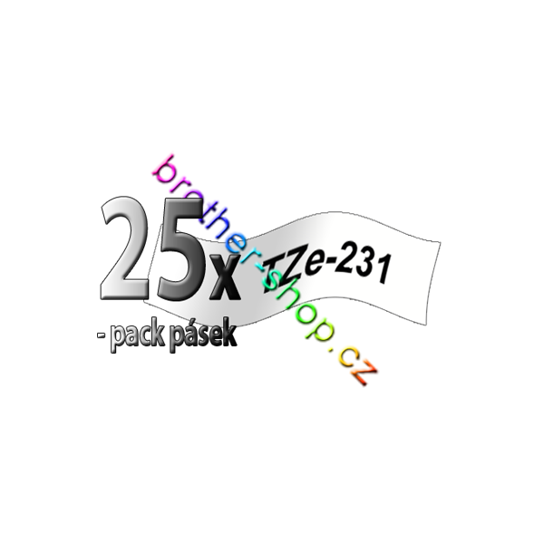 pack TZe-231 černá/bílé páska originál BROTHER TZE231pack25 - Kliknutím zobrazíte detail obrázku.