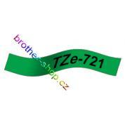 TZe-721 černá/zelené páska originál BROTHER TZE721 ( TZ-721, TZ721 )