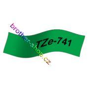 TZe-741 černá/zelené páska originál BROTHER TZE741 ( TZ-741, TZ741 )