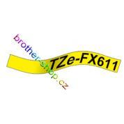 TZe-FX611 černá/žluté páska originál BROTHER TZEFX611